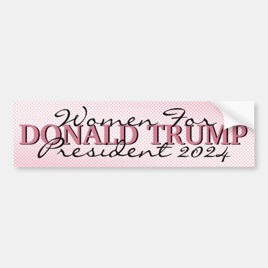 Roze Stippen Vrouwen voor Donald Trump Bumperstick Bumpersticker (Voorkant)