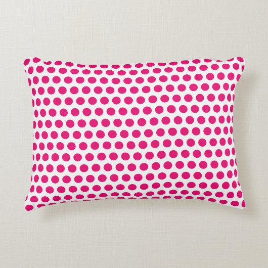 Roze Stippen Wit Aangepaste Kleuren Cute Leuk Accent Kussen (Voorkant)
