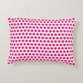 Roze Stippen Wit Aangepaste Kleuren Cute Leuk Accent Kussen (Achterkant)