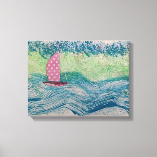 Roze Stippen Zeil Canvas Afdruk (Voorkant)