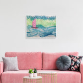 Roze Stippen Zeil Canvas Afdruk (Insitu (Woonkamer))