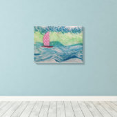 Roze Stippen Zeil Canvas Afdruk (Insitu (Houten vloer))