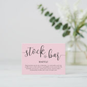 Roze Stock de bar Bruiloft Informatiekaartje (Staand voorkant)