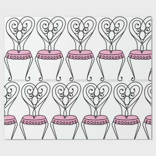Roze stoel cadeaupapier (Vlak)