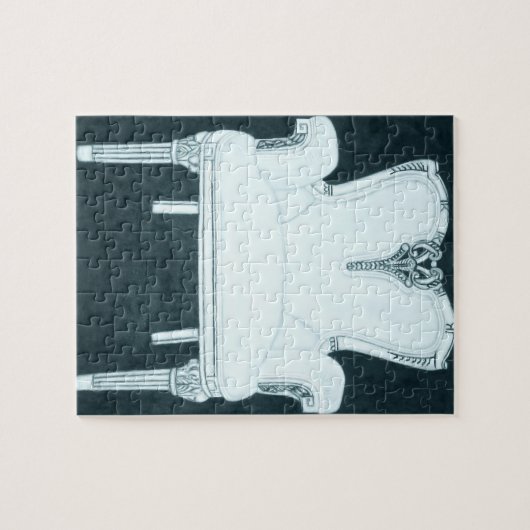 Roze stoel Gone Cyanide Jigzaag Puzzle Legpuzzel (Horizontaal)