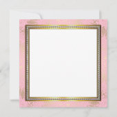 Roze Stoel Lace Parels Roze Goud Baby shower Kaart (Achterkant)