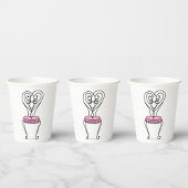Roze stoel papieren bekers