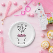 Roze stoel papieren bordje (Feest)