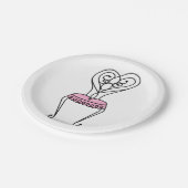 Roze stoel papieren bordje (Gekanteld)