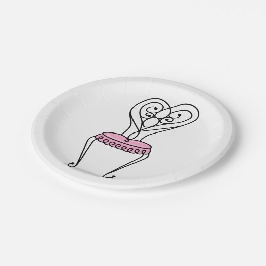 Roze stoel papieren bordje (Gekanteld)