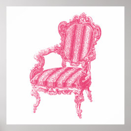 Roze stoel poster