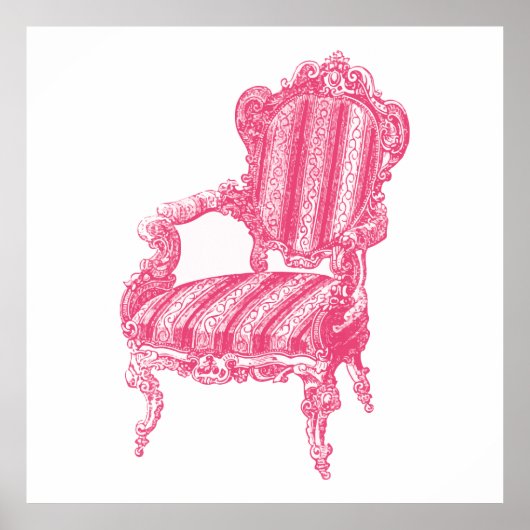 Roze stoel poster (Voorkant)