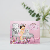 Roze Stoel Princess Pearl Baby shower Kaart (Staand voorkant)