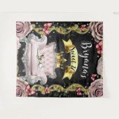 Roze stoel Rozen Butterflies Fotografie Achtergron Wandkleed (Voorkant (horizontaal))