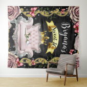 Roze Stoel Rozen Vlinders Fotografie Achtergrond Wandkleed (In Situ (horizontaal))