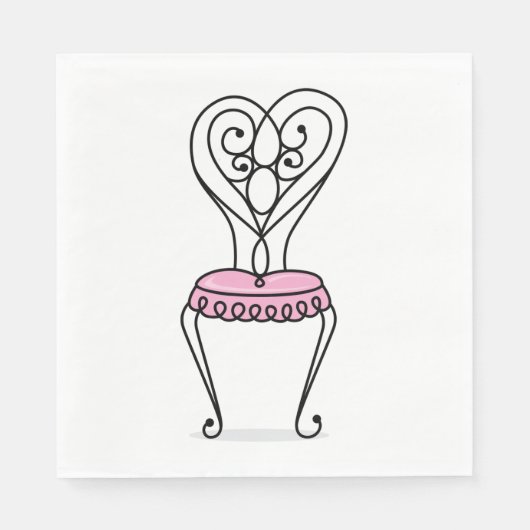 Roze stoel servet (Voorkant)