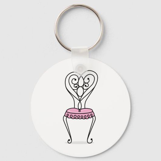 Roze stoel sleutelhanger (Achterkant)