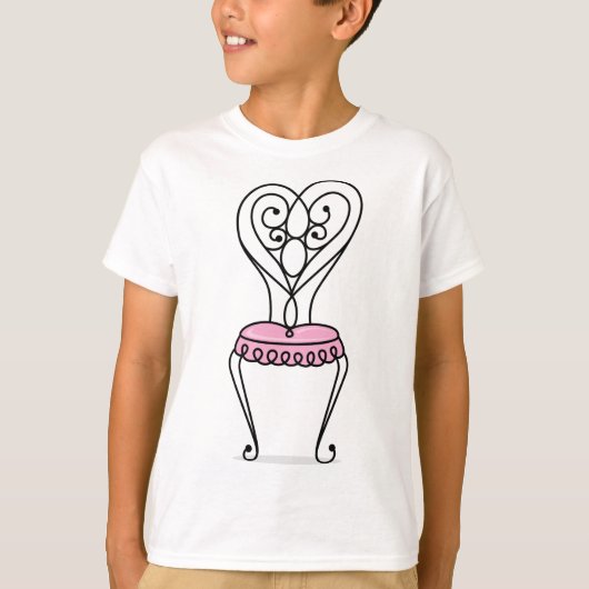 Roze stoel t-shirt (Voorkant)
