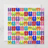 Roze Stoel Teenslippers Sweet 16 Beach Party Kaart (Achterkant)