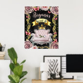 Roze stoeltje Rozen Butterflies Welkomstteken Swee Poster (Thuiskantoor)
