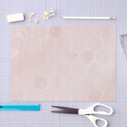 Roze Stof Cirkels Tissuepapier (Craft)