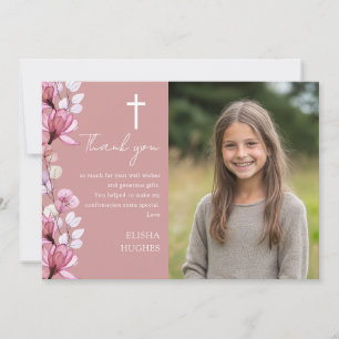 Roze Stof Roze Bloem Foto Bevestiging Bedankkaart
