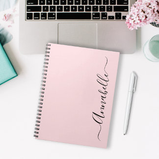 Roze Stof Roze Gepersonaliseerde Naam Notitieboek