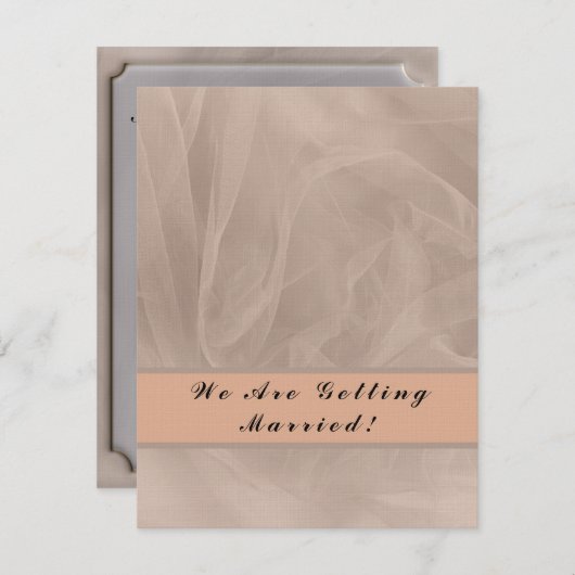 Roze stof textuurprint - elke kleur save the date (Voorkant / Achterkant)