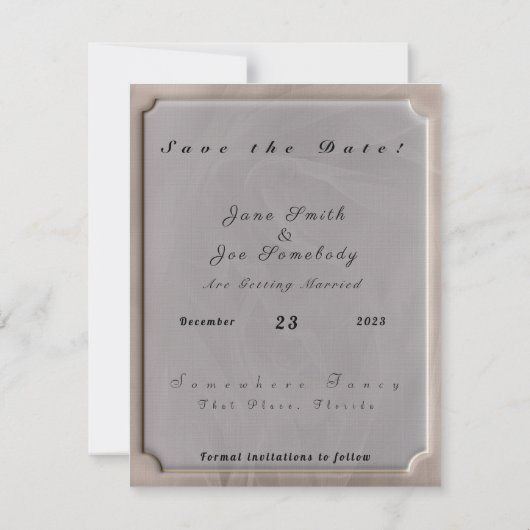 Roze stof textuurprint - elke kleur save the date (Achterkant)