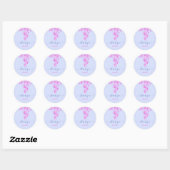 Roze Stoffig Blauw Glitter Bridal Sweet16th Dank Ronde Sticker (Vel)