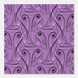 Roze Stoffig Paarse Elegant Foliage & Swirls Class Behang