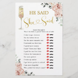 Roze stoffig Roos Vrijgezellenfeest zei hij ze zei