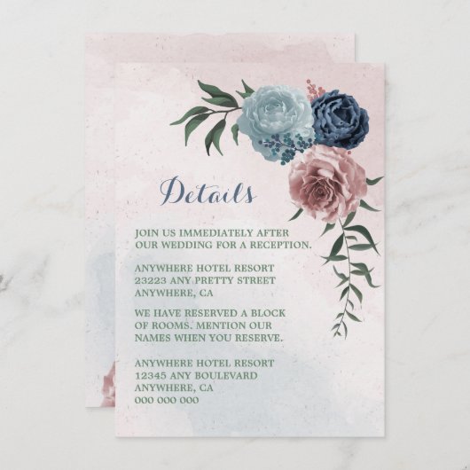 roze , stoffige blauwe vlinder blauw grillerig det informatiekaartje (Voorkant / Achterkant)