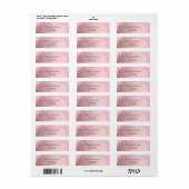 Roze stoffige roos druipt retouradreslabel etiket (Full Sheet)