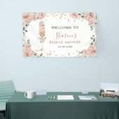 Roze Stoffige Rozen bloemblaadjes en Prosecco Grot Spandoek (Beurs)