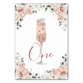 Roze Stoffige Rozen bloemblaadjes en Prosecco Tafe Kaart