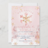 Roze stoffige winter kleine sneeuwvlok op de weg kaart (Voorkant)