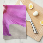 Roze stokroos bloem keukenhanddoek (Quarter Fold)