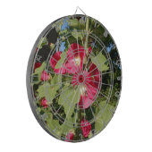Roze stokrozen dartbord (Voorkant Links)