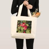 Roze stokrozen grote tote bag (Voorkant (product))