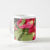 Roze stokrozen koffiemok (Voorkant links)