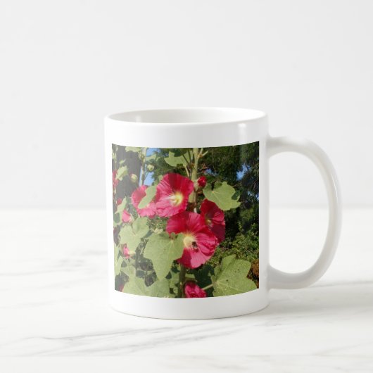 Roze stokrozen koffiemok (Rechts)