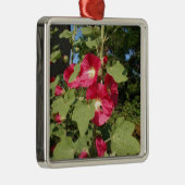 Roze stokrozen metalen ornament (Rechts)