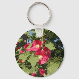 Roze stokrozen sleutelhanger