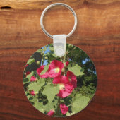Roze stokrozen sleutelhanger (Voorkant)
