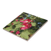 Roze stokrozen tegeltje (Zijkant)