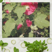 Roze stokrozen theedoek (Gevouwen)