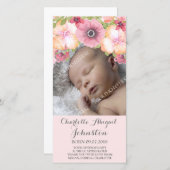 Roze stomheid pastbloemen Dank je schok Bedankkaart (Voorkant / Achterkant)