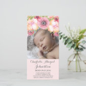 Roze stomheid pastbloemen Dank je schok Bedankkaart (Staand voorkant)