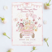 Roze Stomp en Roar Dinosaurus Verjaardag Kaart